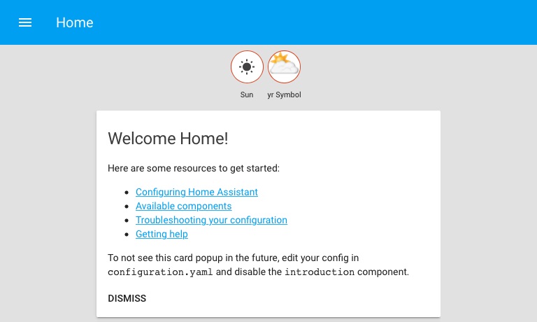 Página inicial Home Assistant