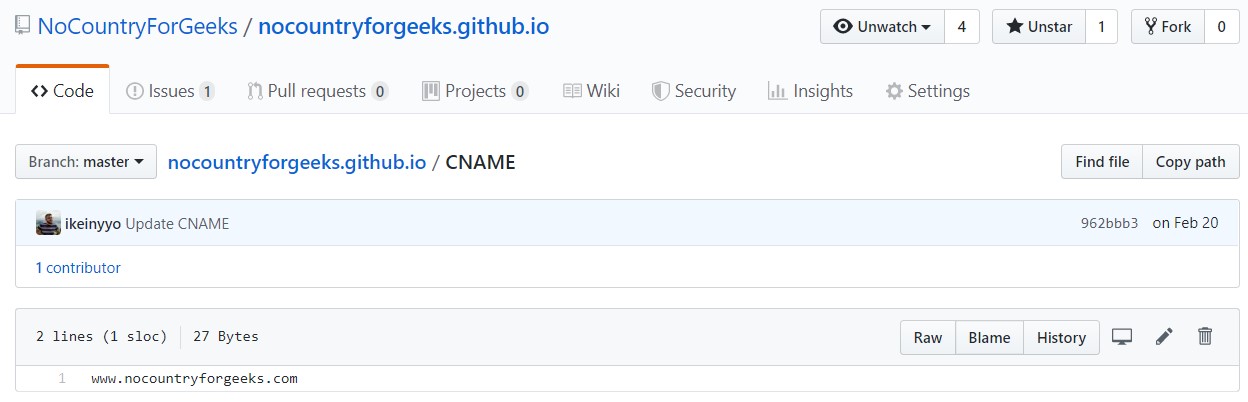 CNAME Github Pages