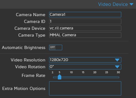 motionEyeOS configuración Video Device